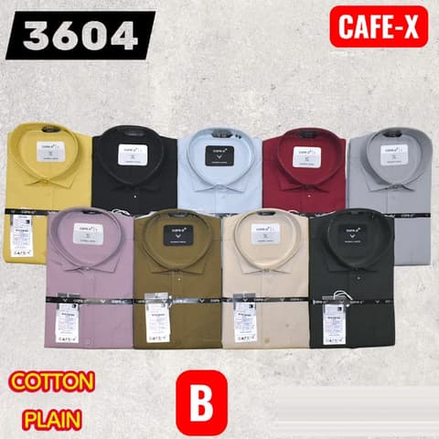 CAFE-X 3604 plain cotton shirts in nine colours