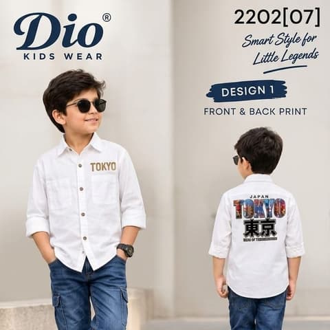 DIO 2203 white shirt on a boy model